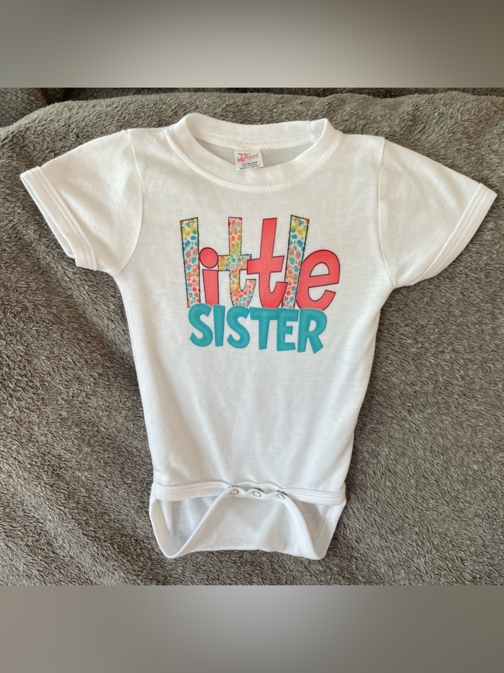 White Little Sister Graphic Baby One-Piece Bodysuit